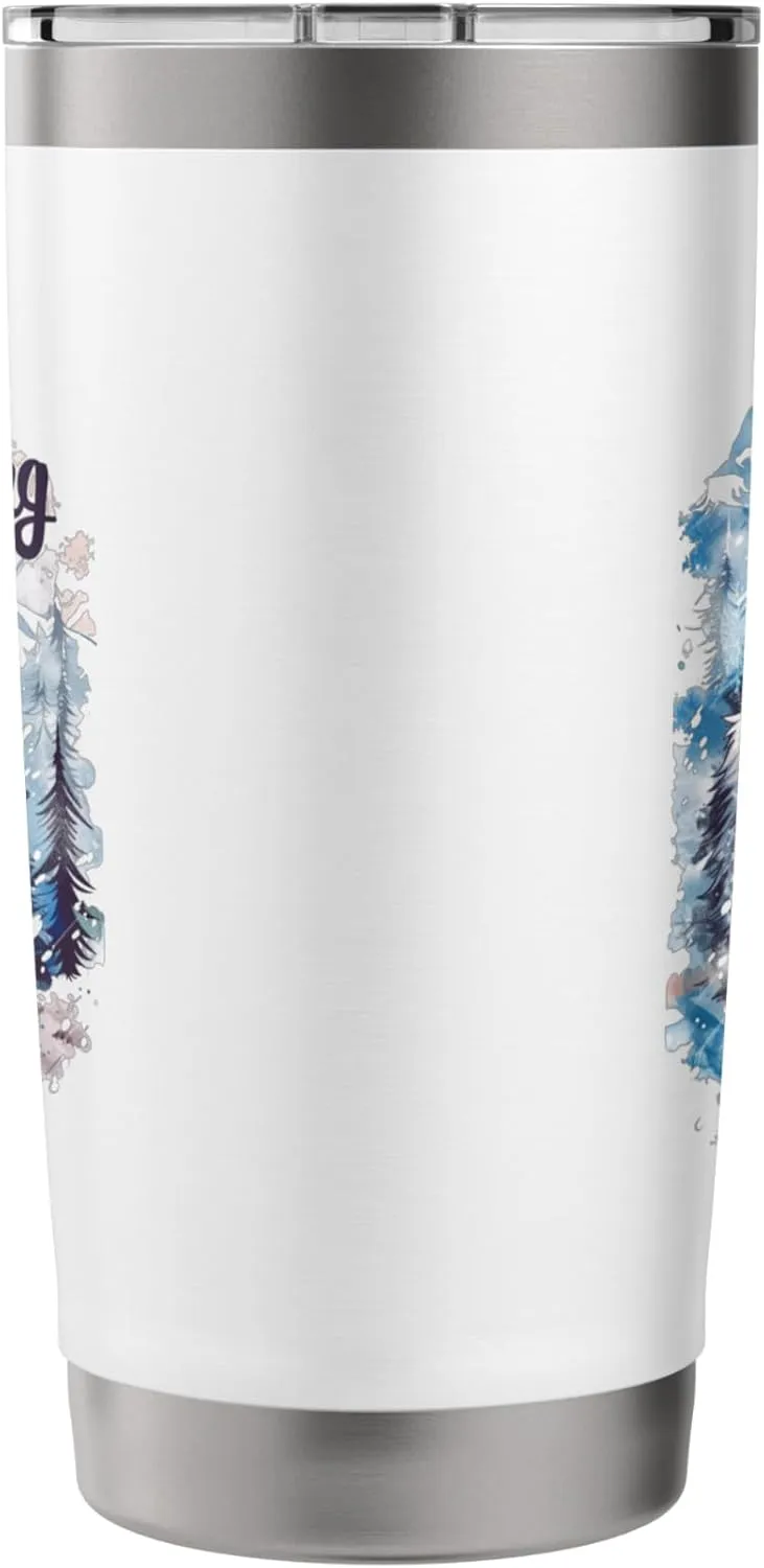 Winter Husky Snow King Snowy Forest Landscape Husky Love Stainless Steel Insulated Tumbler