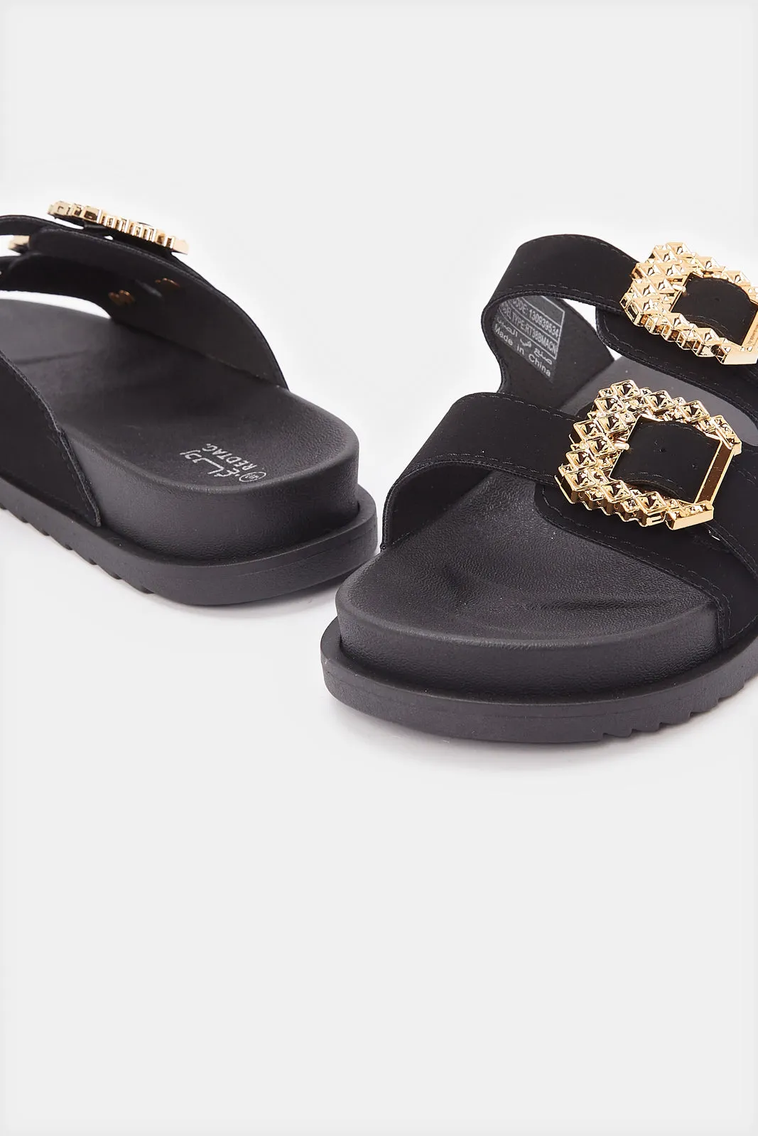 Women Black embellished Mule