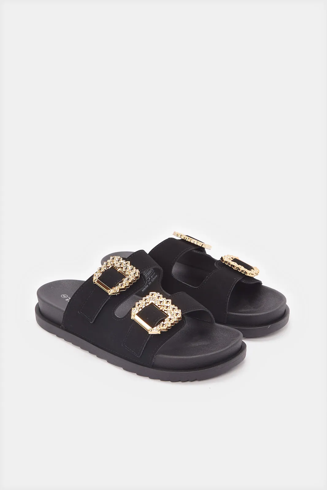 Women Black embellished Mule