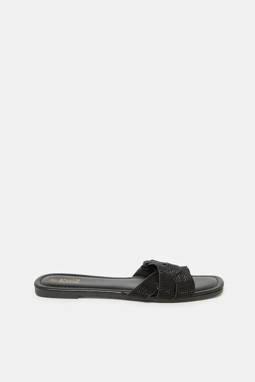 Women Black Embellished Mule