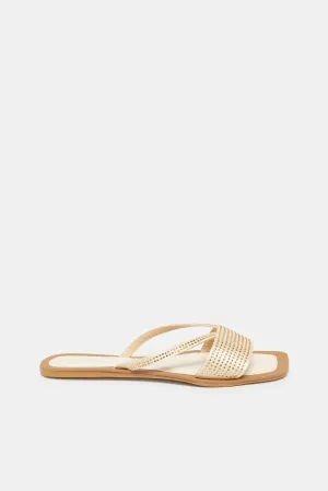 Women Gold Embellished Mule