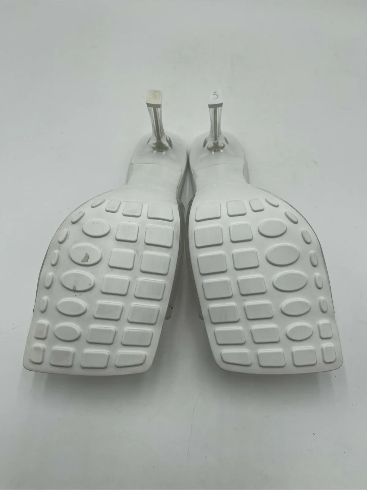 Women’s Bottega Veneta Pudding Stretch Mule Sandals in White/Clear Size 39 - Very Good