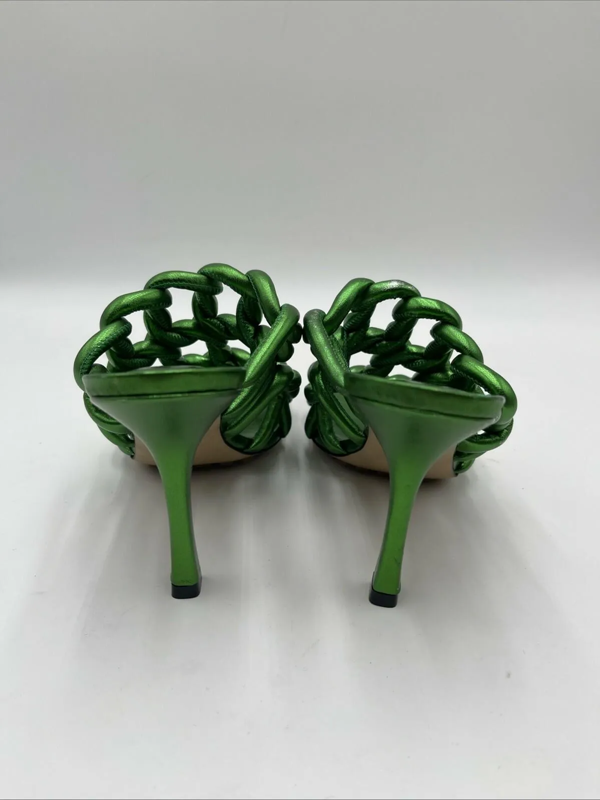 Women’s Bottega Veneta Stretch Mule Heeled Sandals Green Size 39 - Very Good
