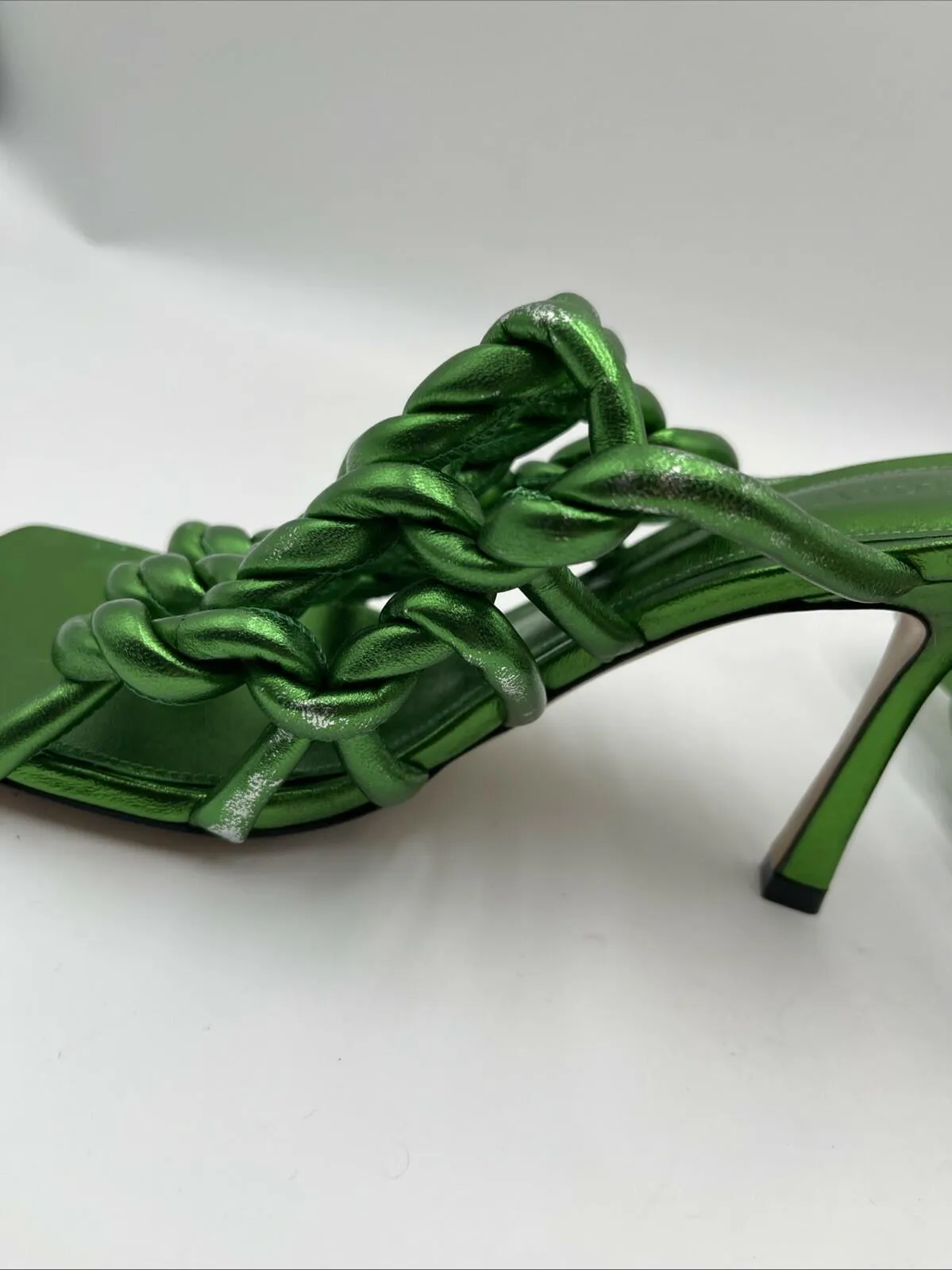 Women’s Bottega Veneta Stretch Mule Heeled Sandals Green Size 39 - Very Good