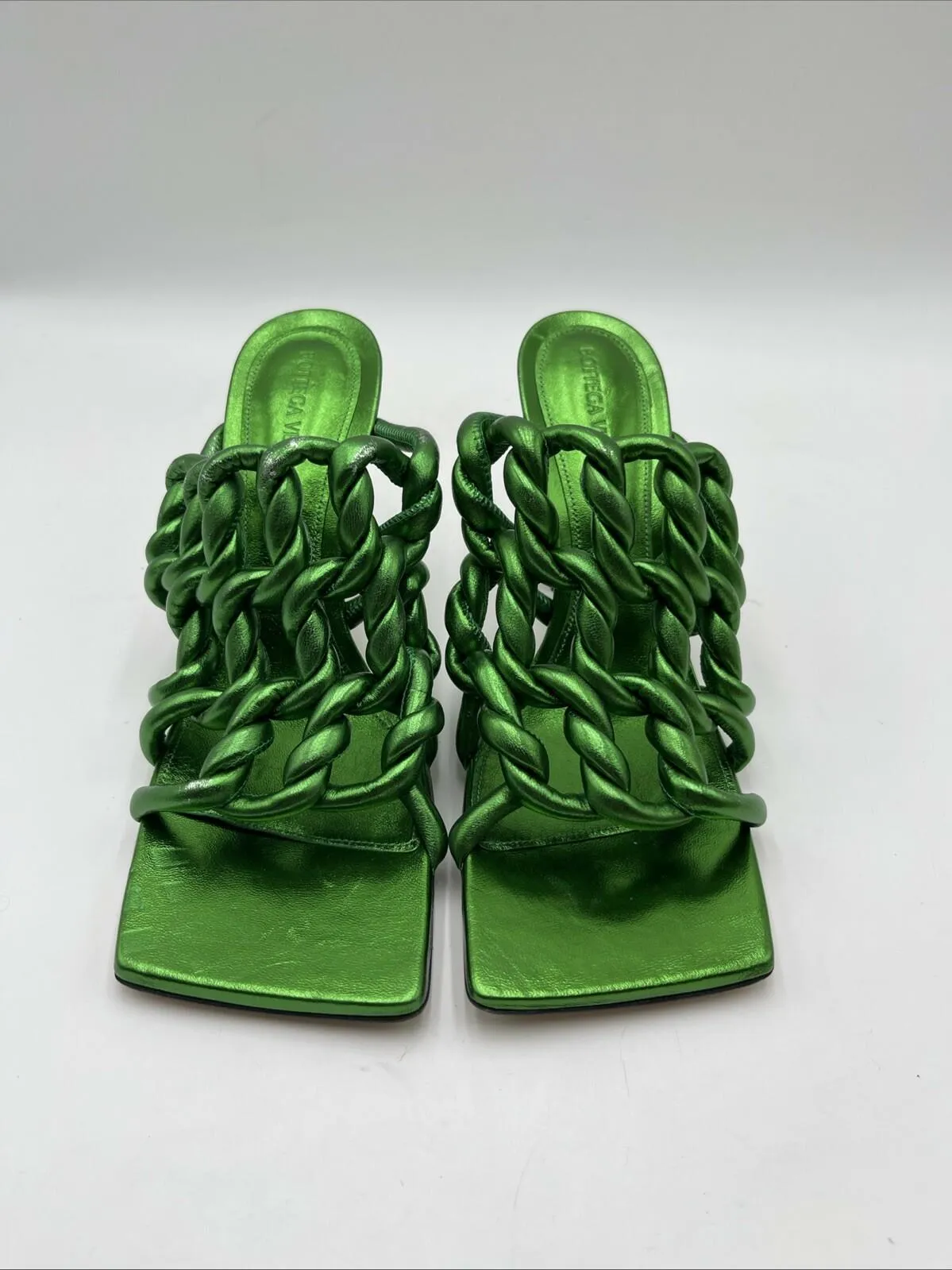 Women’s Bottega Veneta Stretch Mule Heeled Sandals Green Size 39 - Very Good