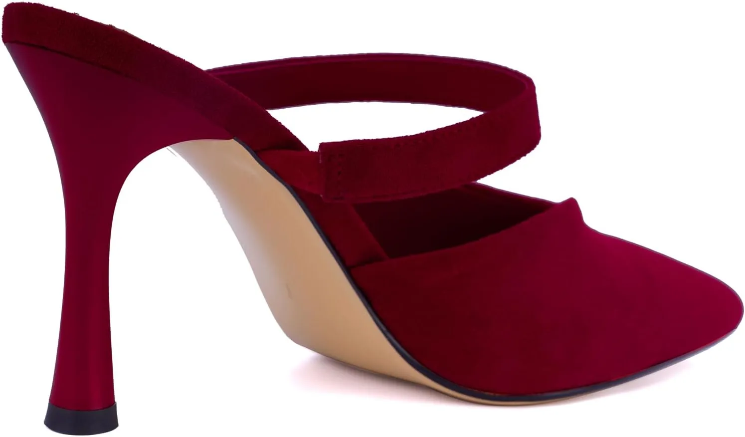 Women's Comfortable Mesh Mule Heels - Pointed Toe, Arch Support & Memory Foam Insole for All-Day Wear