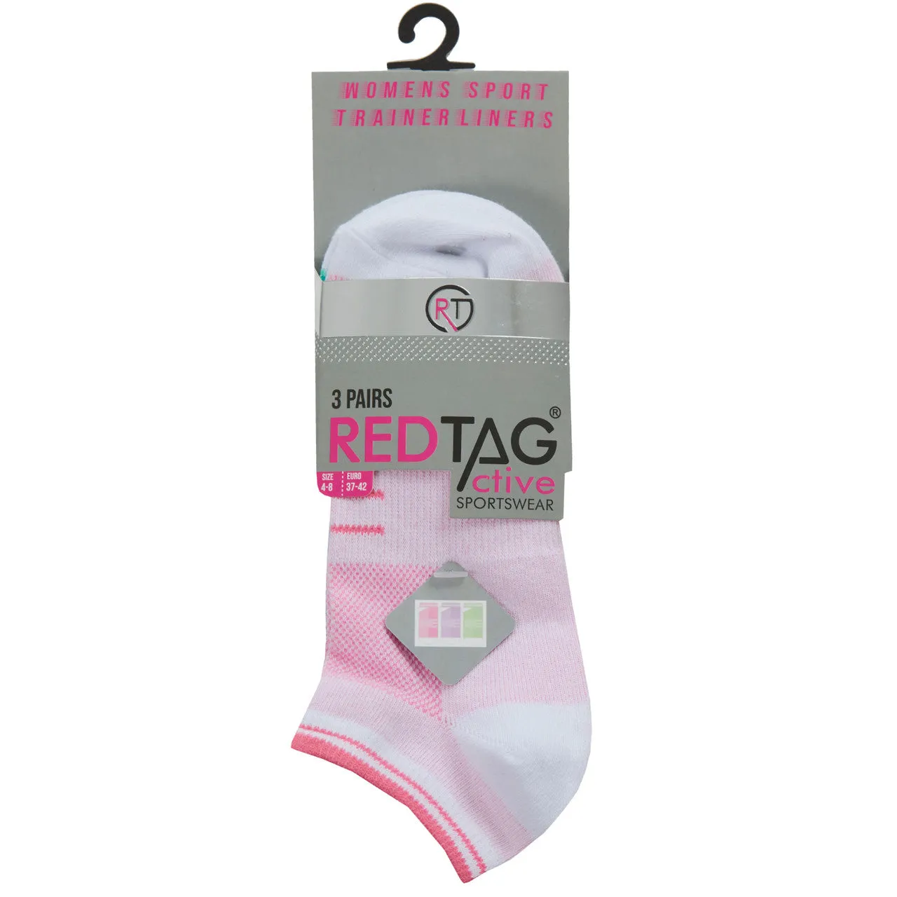 Womens Sport Trainer Liners Pastel Assorted Low Cut 3 Pairs