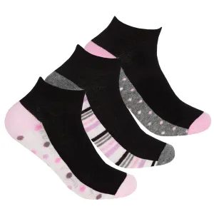 Womens Trainer Liner Low Cut Socks Pastel Polka Dot 3 Pairs