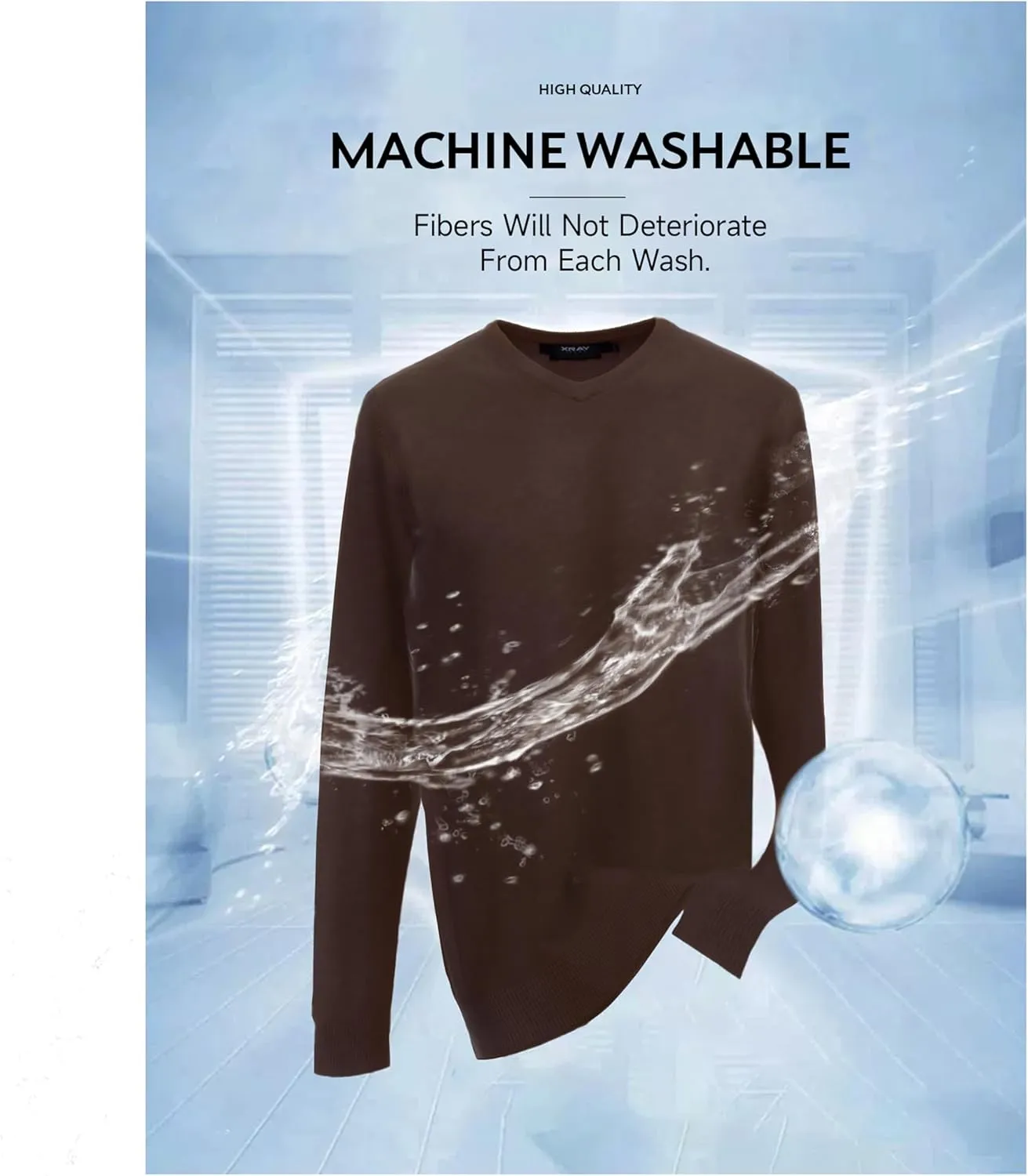 X RAY Mens V Neck Sweater, Basic Slim Fit Pullover, V-Neck Dress Sweater for Men Fall Winter (Available in Big & Tall)