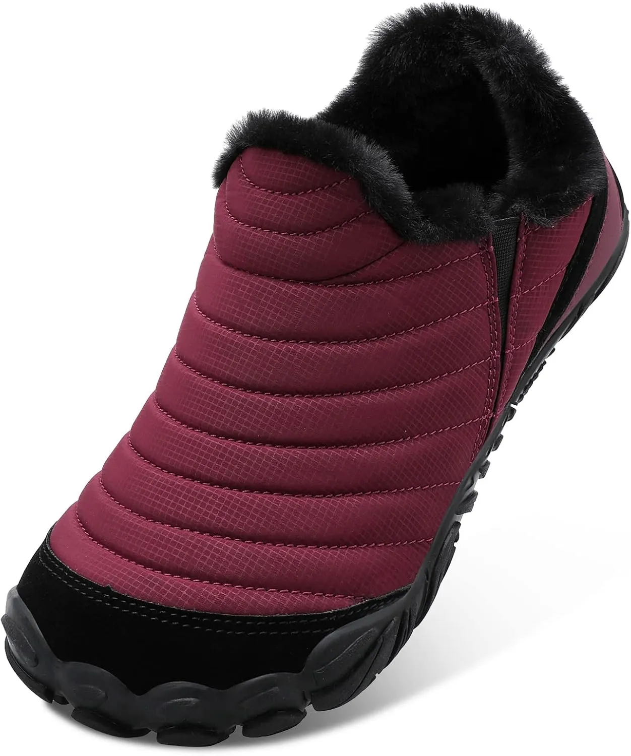 XIHALOOK Womens Mens Slip on House Shoes Faux Fur Memory Foam Slippers with Anti-Skid Rubber Sole for Indoor Outdoor