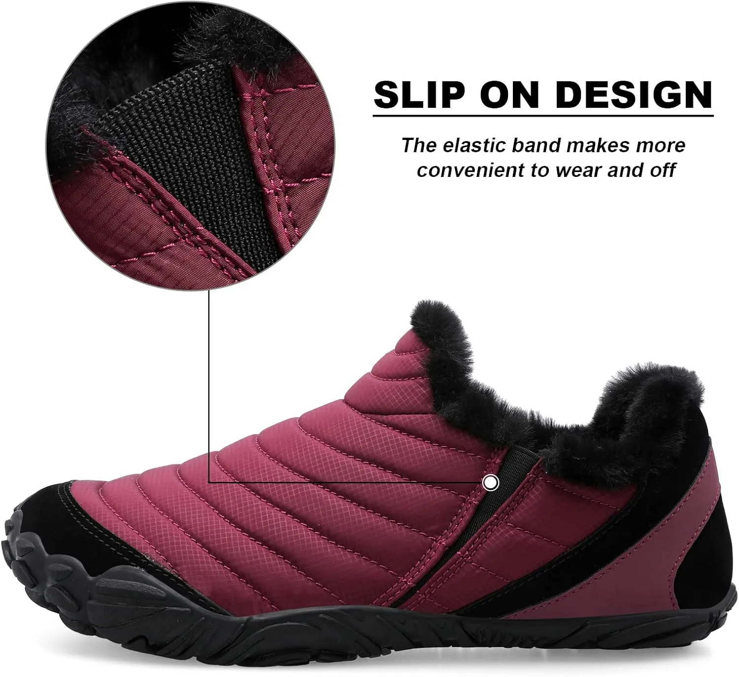 XIHALOOK Womens Mens Slip on House Shoes Faux Fur Memory Foam Slippers with Anti-Skid Rubber Sole for Indoor Outdoor
