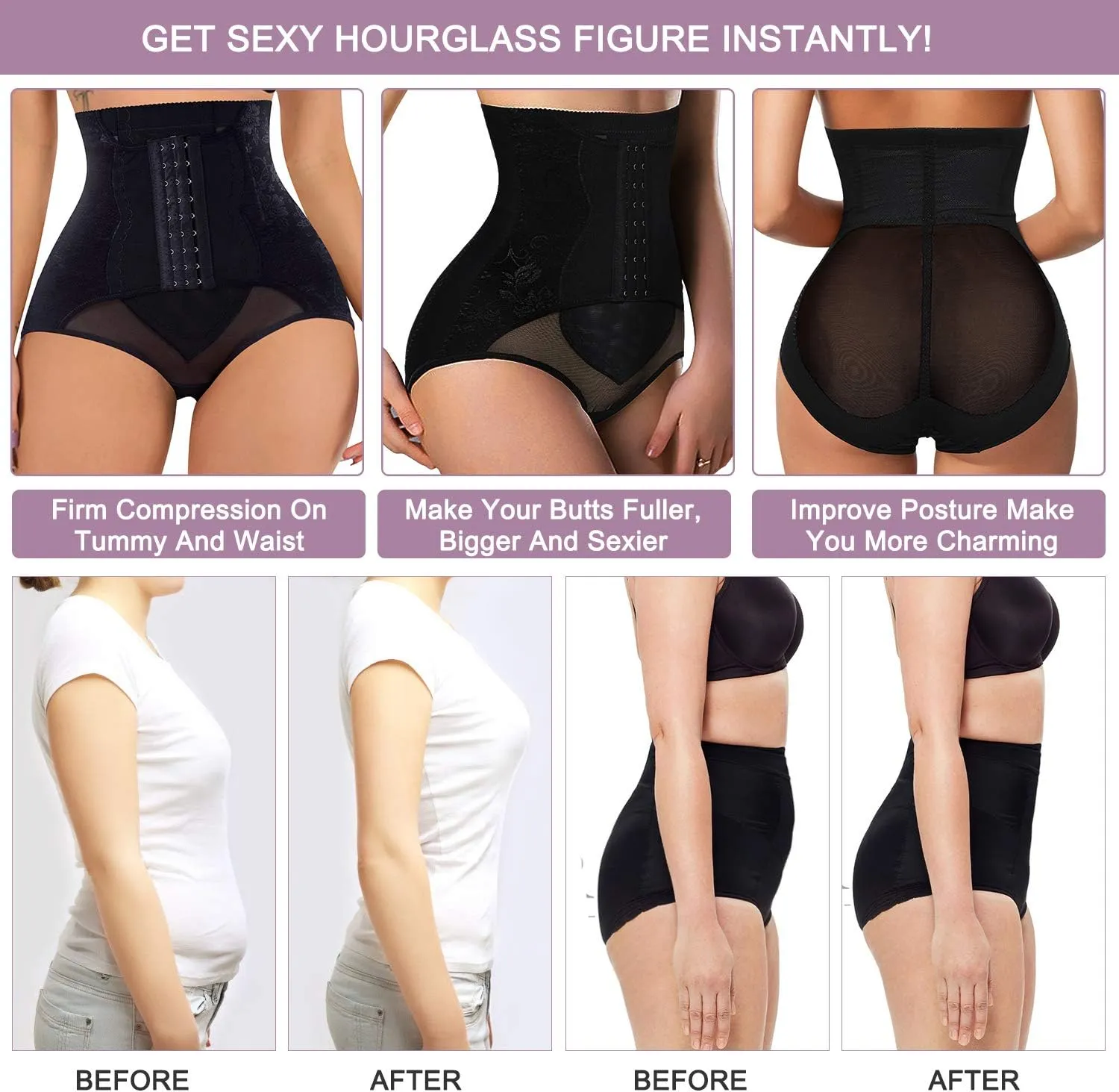 YERKOAD Tummy Control Panties for Women Shapewear Butt Lifter Short High Waist Trainer Corset Slimming Body Shaper Underwear