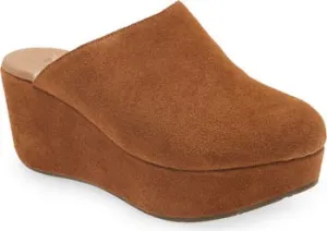 Yoselin Genuine Shearling Suede Platform Mule