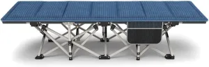 ZTGL Folding Portable Camping Cot for Adults, Sleeping Bed with Mattress Pad, Strong Steel Frame and Upgrade 1680D Oxford Fabric, Indoor&Outdoor Recliner for Travel, Office